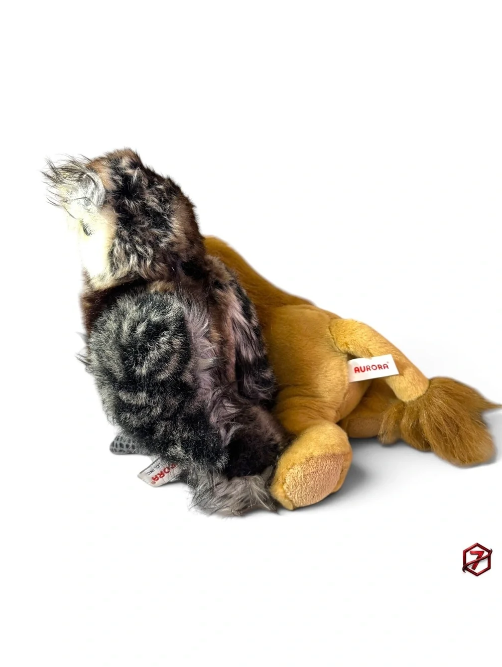 Aurora Lion & Owl Plush Bundle Realistic Wildlife Stuffed Animals Brown